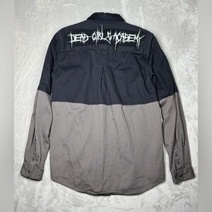 Kill City Men’s Color Block Dead Girls Academy Patch Button Front Shirt Large